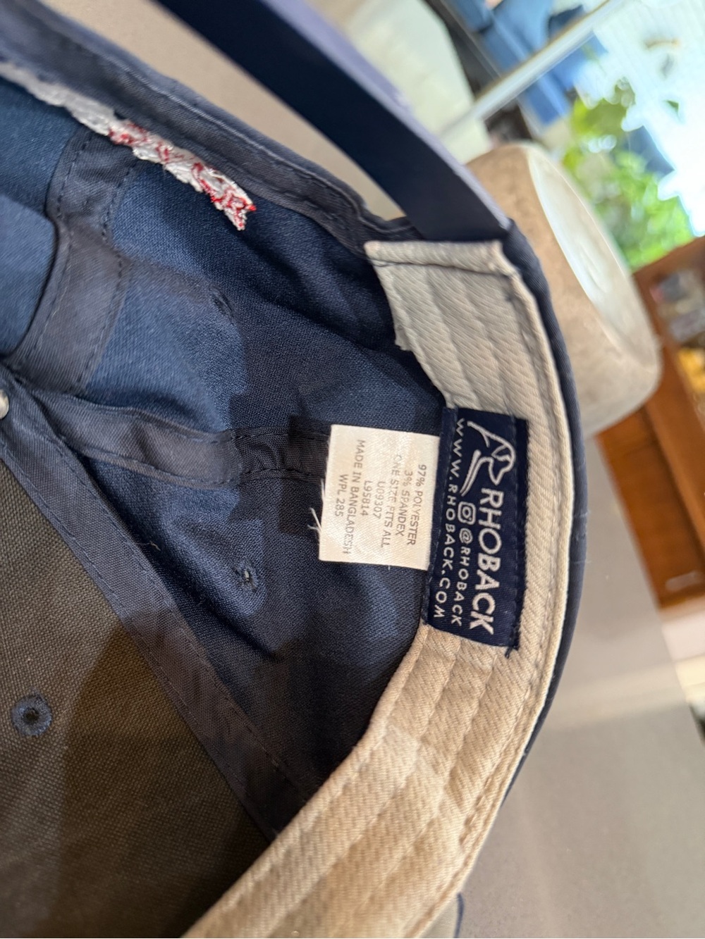 Rhoback Golf Performance Rope Snapback Hat Mens Navy Blue Ridgeback Logo - Picture 6 of 6